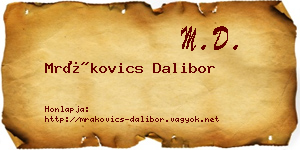 Mrákovics Dalibor névjegykártya